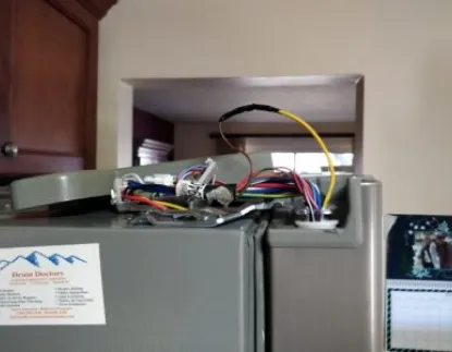 Connecting the spare wires at the top of the door